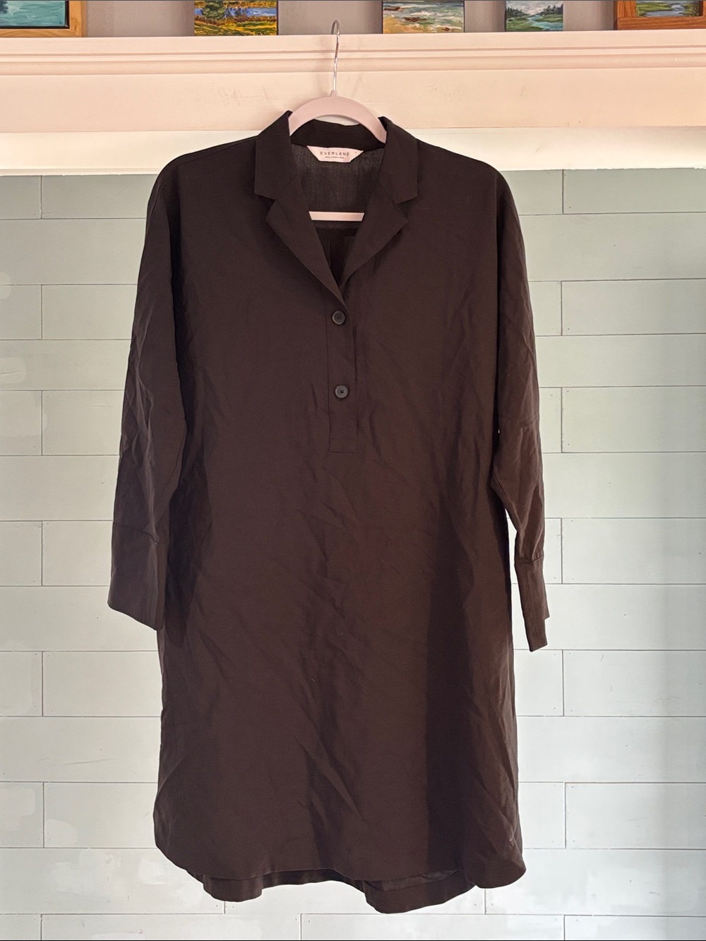 Everlane Artist Smock Black Button-Front‎ Tunic